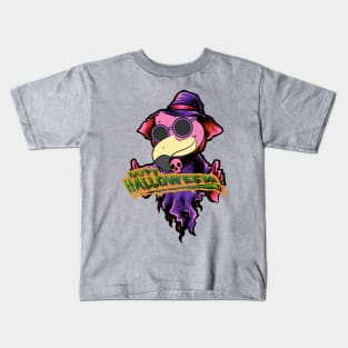 Halloween Ghost Flamingo Kids T-Shirt